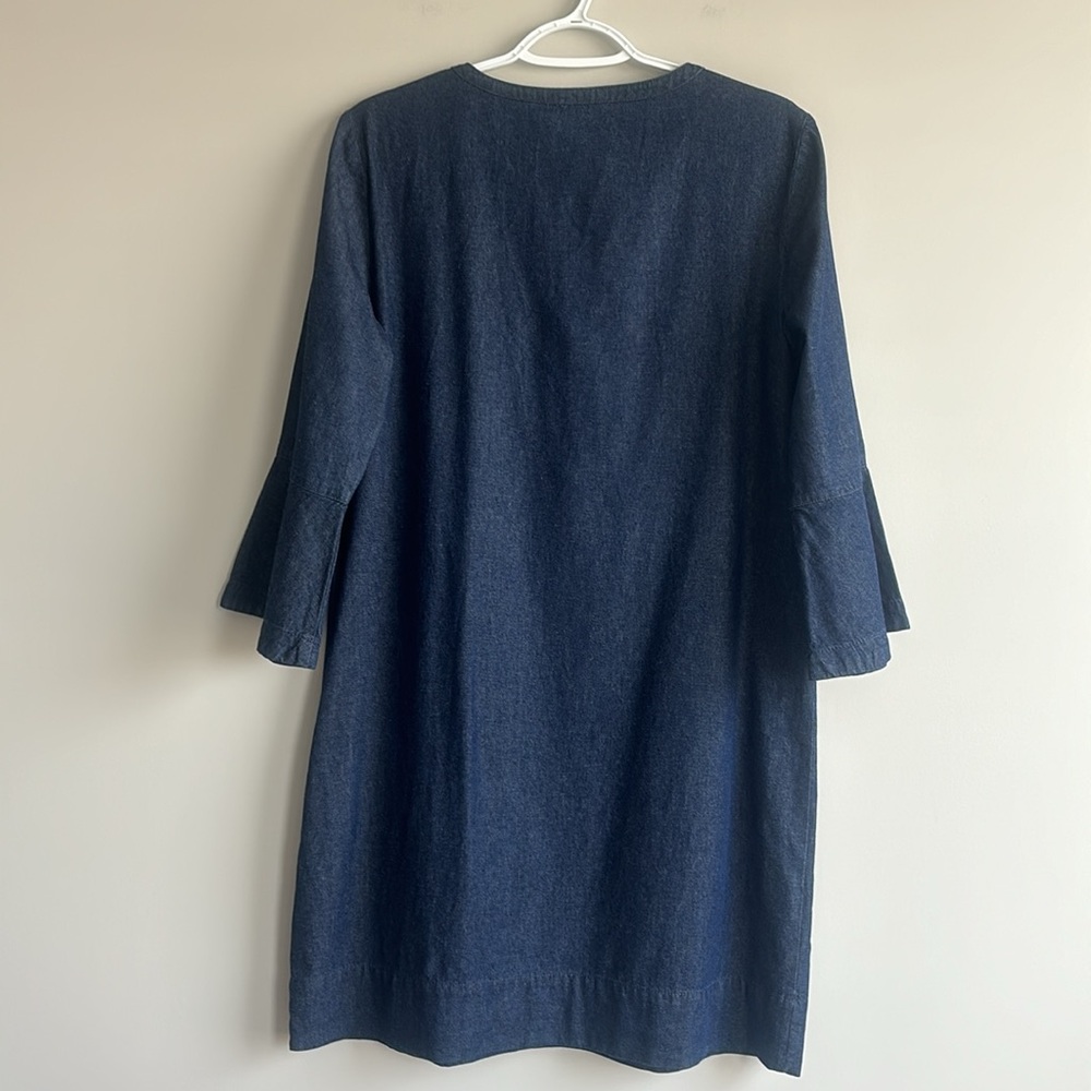 Draper James Chambray Ruffle Shift Dress - Picture 7 of 12